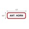 Nevs Position Labels - Ant. Horn 1/2" x 1-1/2" White w/Red & Black XP-065 - alternate 2